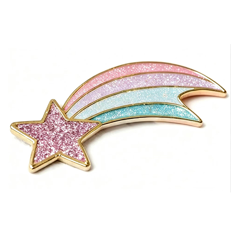 Metal Enamel Pins Glitter Powder Badge Colored Powder Badge