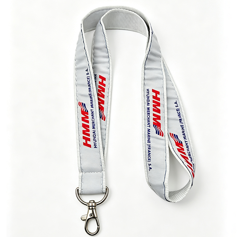 Custom Sewn Fabric Applique Logo Polyester Twill Lanyard