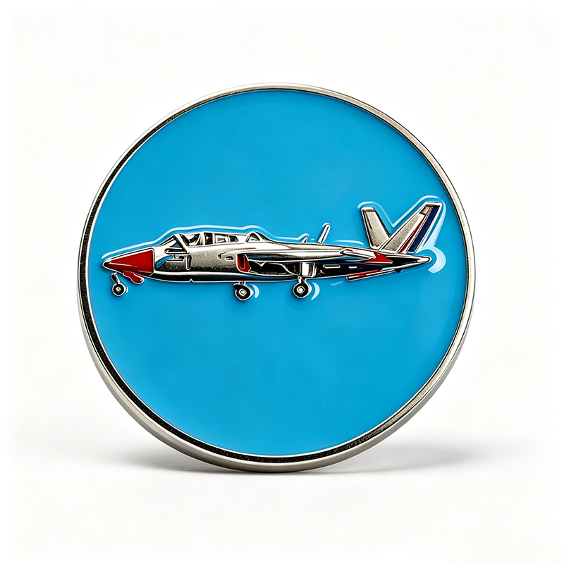 3D Jet Fighter Challenge Coin Zinc Alloy Soft Enamel Aviation Coin