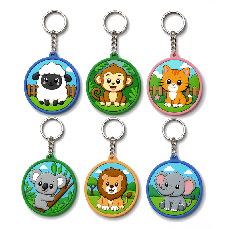 CUSTOM NFC SMART 2D PVC KEYCHAINS（ROUND）