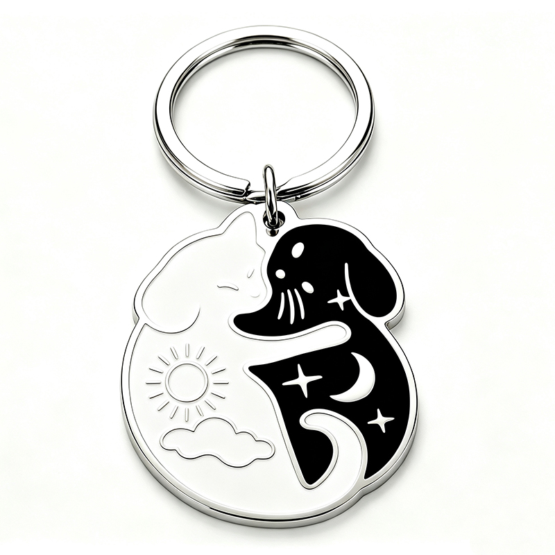 Cat&Dog Hard Enamel Metal Keychain