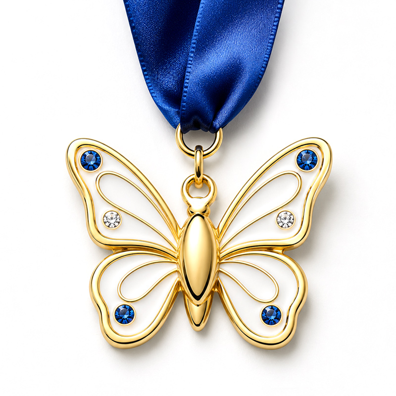 Custom Rhinestone Enamel Medal