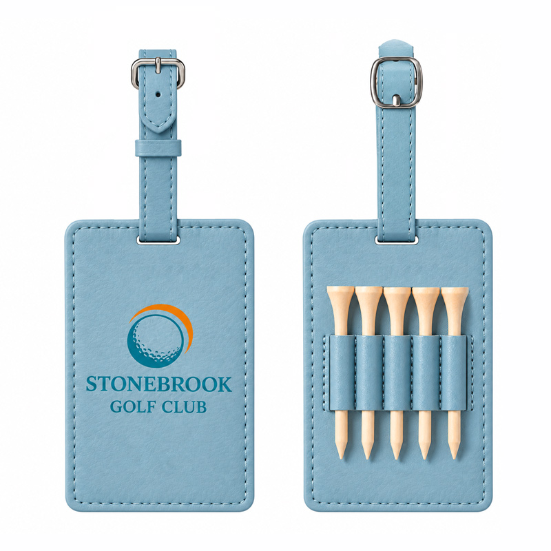 Durable PU Leather Golf Tee Holder with 5 Holes Portable Golf Tee Storage