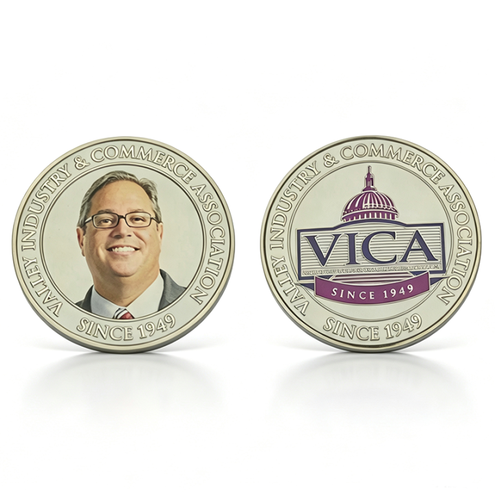 Custom Double Sided Poly Resin Photo Print Challenge Coin