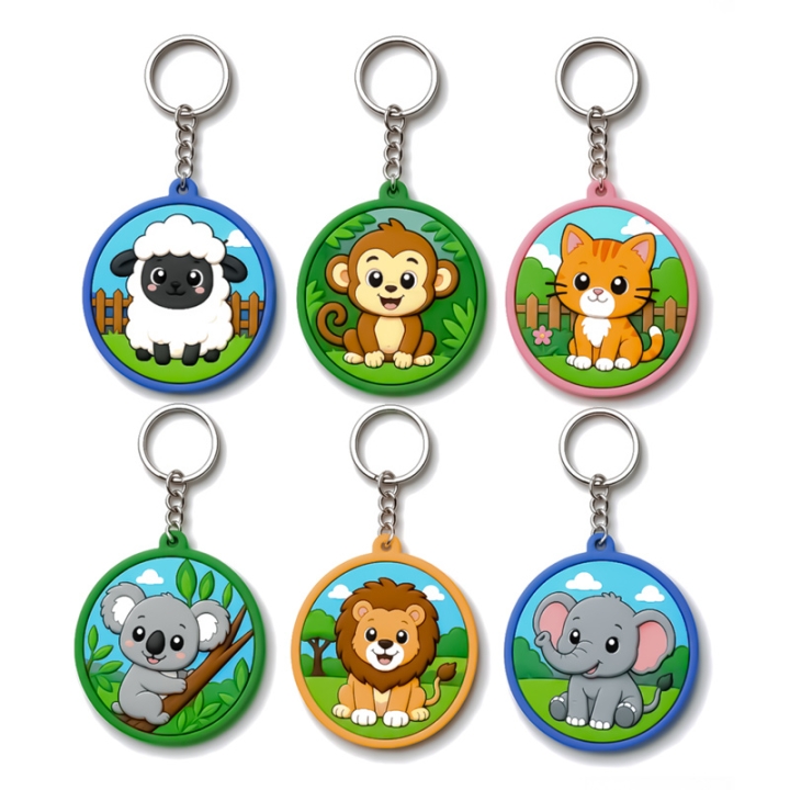 CUSTOM NFC SMART 2D PVC KEYCHAINS（ROUND）