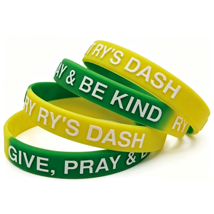 Custom Embossed Raised Color Fill Silicone Wristband