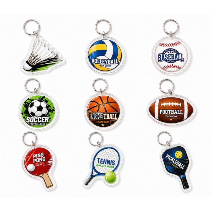 Custom Crystal NFC Clear Transparent Eco-Friendly UV Printed Acrylic Keychain