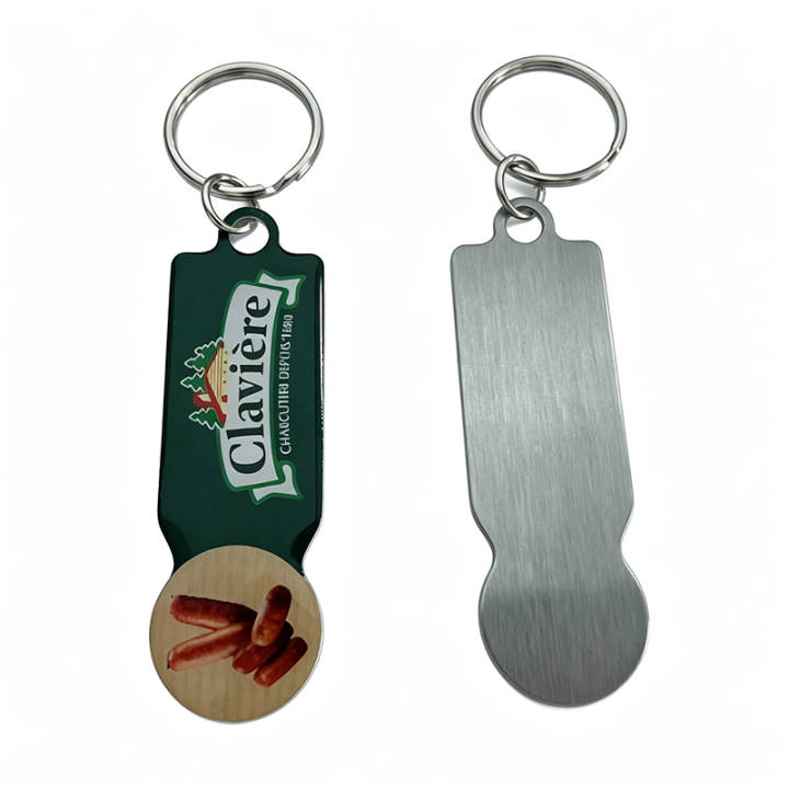 Custom Stainless Steel Circular Trolley Token Keychain  Shopping Cart Coin Keyring