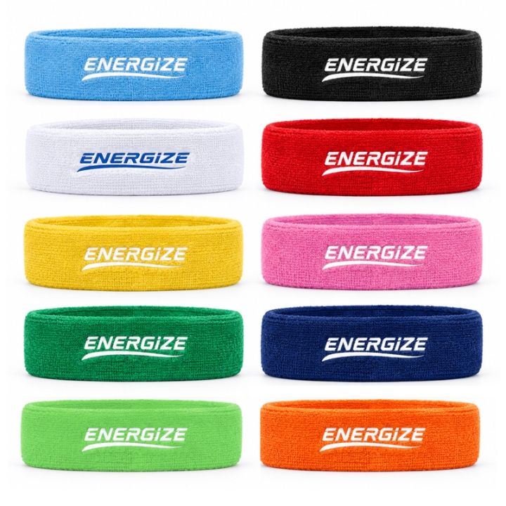 Custom Embroidered Terry Cloth Sports Headband