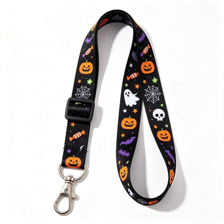 25mm Wide Adjustable Halloween Jacquard Heat Transfer Lanyard