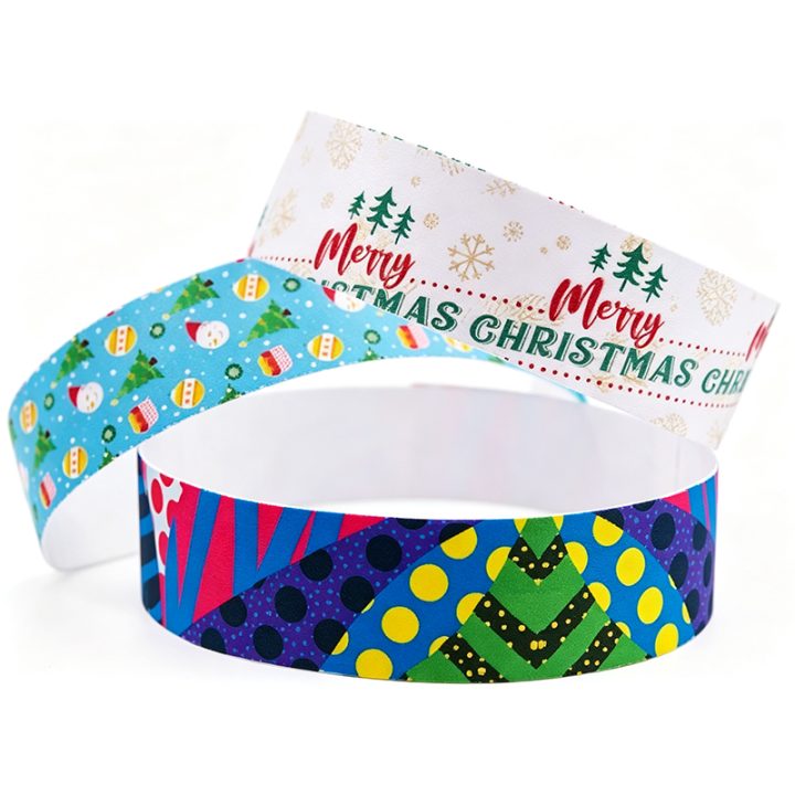 Custom Christmas Disposable Paper Wristbands