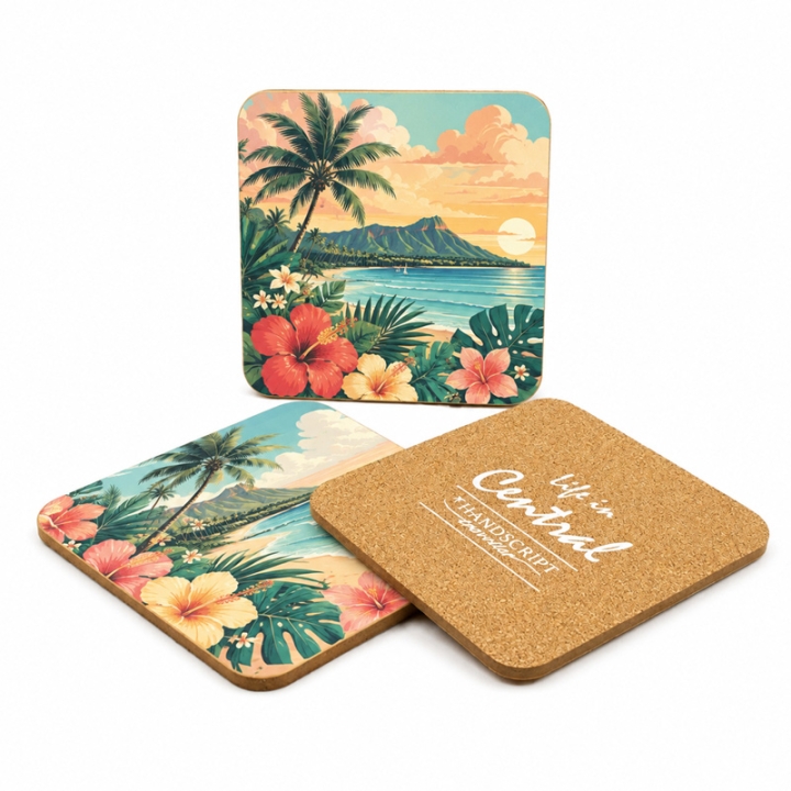Custom NFC Smart Wooden Coaster（Square）